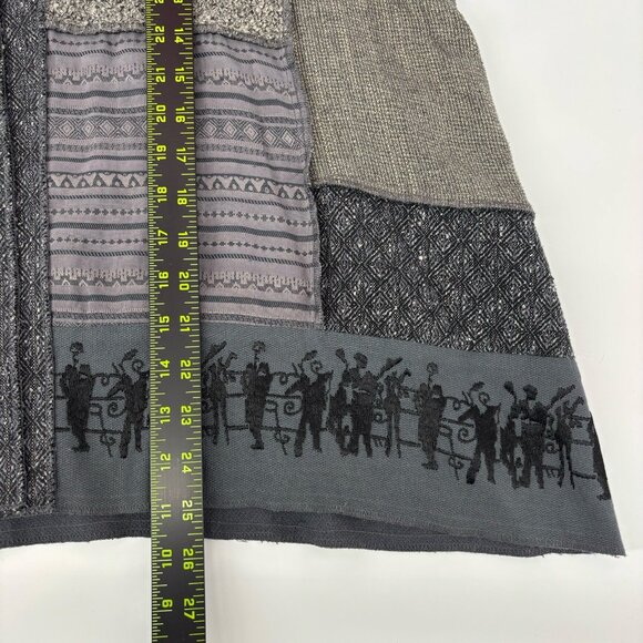 Donna Jessica Art-to-Wear Patchwork Blazer Size 2 Large Metal Buttons Grunge - Picture 9 of 13